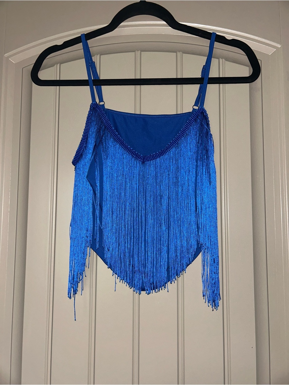 SHEIN Royal Blue Fringe Camisole Crop Top